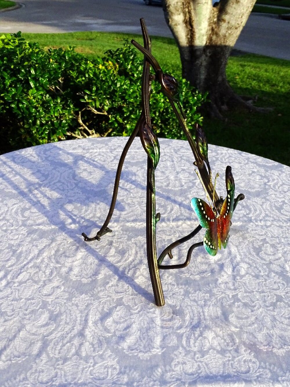Butterfly Decorated Metal Easel 12 3/4"